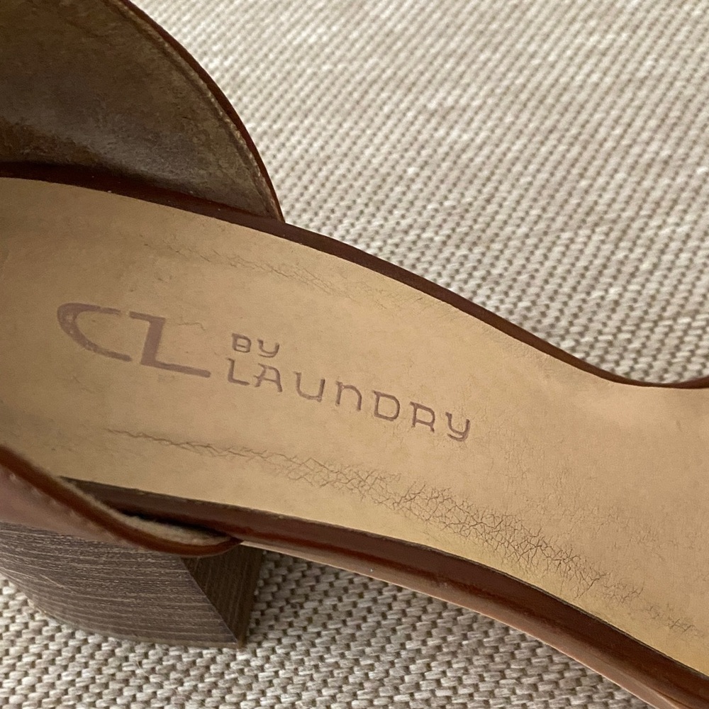 Chinese Laundry Tan Braided Ankle Strap Block Heel Sandals - Picture 5 of 7